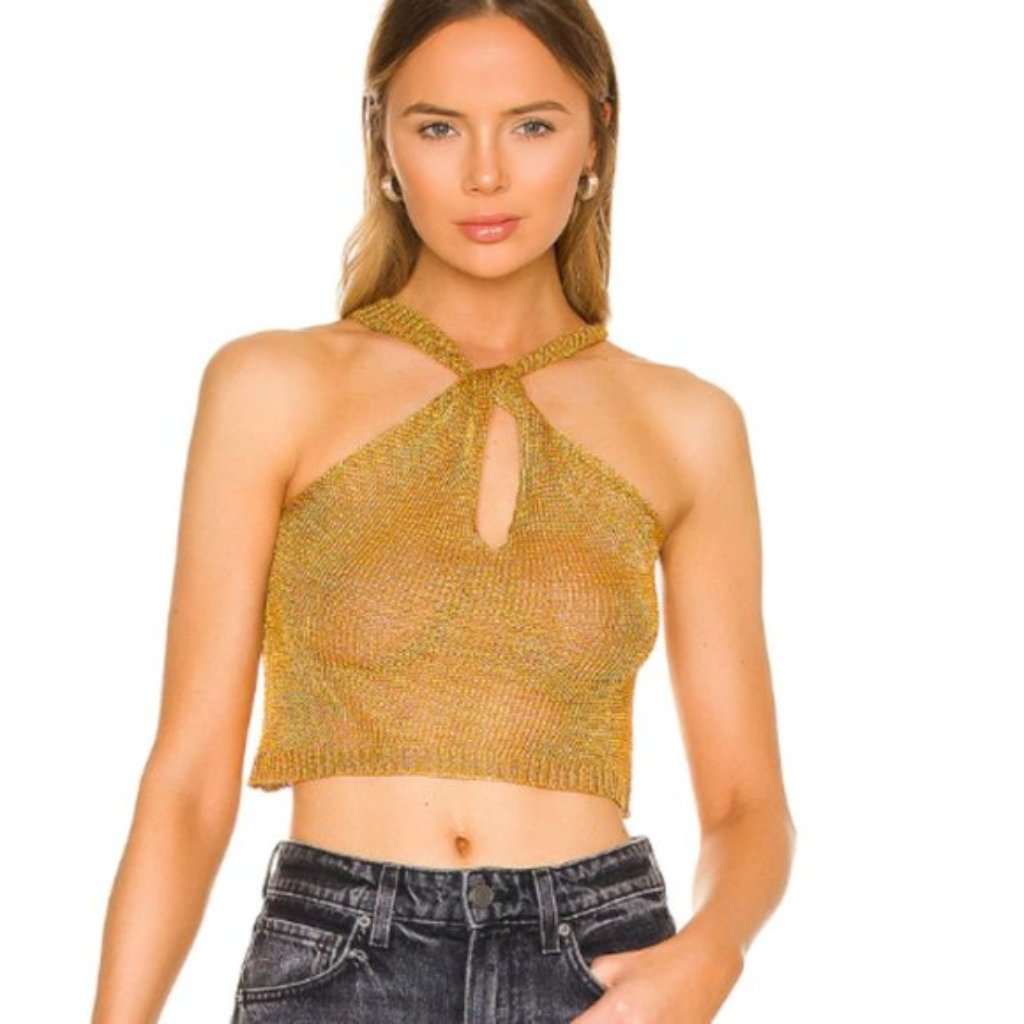 Superdown Marianna Halter Top In Copper Nwt Size Medium